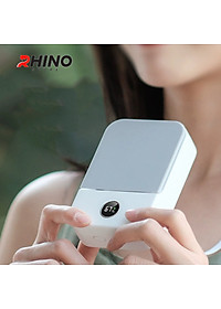 Quạt gió mini cầm tay Rhino F302 tích điện, 3 mức độ gió, pin 2000 mAh kèm dây treo - Hàng chính hãng