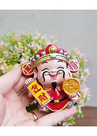 Bộ 03 tượng chibi Thần Tài may mắn 7cm - Chiêu Tài - Hút Lộc - Phú Quý Bình An