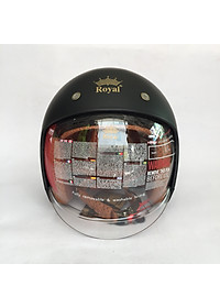 Nón bảo hiểm 3/4 kính âm Royal M139 Đen nhám cao cấp Lót tháo rời, che hết mặt