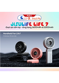 Quạt sạc cầm tay gấp gọn JisuLife Life 7 - dung lượng 3600-5000mAh - Hàng chính hãng