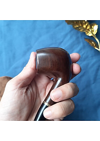 Tẩu thuốc gỗ mun cao cấp sang trọng ( tặng kèm túi vải đựng tẩu)