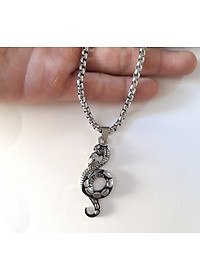 Dây chuyền nam, mặt hợp kim không gỉ si mạ, dây titan cao cấp rộng 3-4mm, dài 50cm