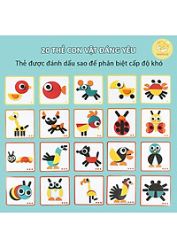 Đồ Chơi Xếp Hình Gỗ Con Vật Montessori - Ghép Hình Thông Minh Phát Triển Tư Duy Cho Bé