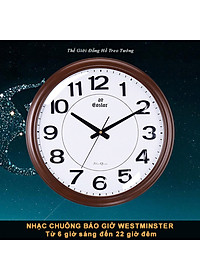 Đồng hồ NHẠC CHUÔNG BÁO GIỜ WESTMINSTER – Báo Nhạc 15 phút – Nghỉ Đêm – Máy Kim Trôi EASTAR Nhật – Mặt Tròn Số Nổi 3D - Tặng Pin Maxell - Bảo Hành 1 Năm