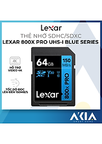 Nơi bán Thẻ nhớ 32GB/ 64GB SDHC/ SDXC Lexar 800X PRO UHS-I BLUE Series, tốc độ đọc lên đến 150Mb/s