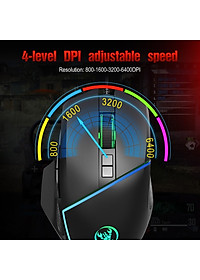 Chuột Gaming macro A876 Led RGB 6400dpi cho máy tính laptop hàng nhập khẩu