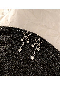 Bông tai S925 ngôi sao đính đá tòng teng