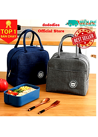 Túi đựng cơm giữ nhiệt dododios đựng hộp cơm văn phòng size lớn đơn sắc khóa kéo, tay xách tiện dụng, Túi Giữ Nhiệt Đựng Hộp Cơm 2 Ngăn – Chọn Màu Túi Giữ Nhiệt Đựng Cặp Lồng Cơm– Nhiều Màu – Chống Thấm Nước Chính Hãng dododios