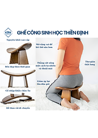 [CHÍNH HÃNG] Ghế Thiền Công Sinh Học Đa Năng – Gỗ Tự Nhiên Nhập Khẩu, Giúp Ngồi Đúng Tư Thế – Bảo Vệ Cột Sống, Giảm Mỏi Lưng