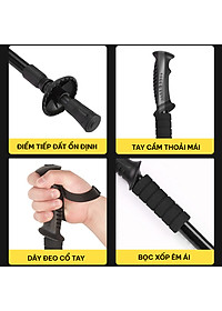 Gậy Leo Núi Hợp Kim Nhôm, siêu nhẹ 230g, gấp gọn 30cm tiện lợi đem theo đi dã ngoại, trekking, phượt - Hãng dododios
