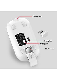 Chuột không dây HXSJ M30 sạc điện wireless 2.4Ghz DPI 1600 - Hàng chính hãng