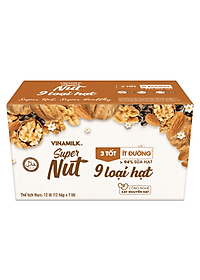 SỮA SUPER NUT 9 LOẠI HẠT VINAMILK 3 TỐT ÍT ĐƯỜNG  HỘP 1 LÍT,>94% SỮA HẠT