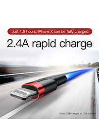 Cáp sạc dù nhanh Baseus Cafule Series 2.4A Usb to Light-ning CALKLF - hàng chính hãng