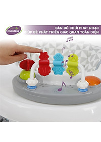 Xe tập đi cho bé có đồ chơi và nhạc Mastela W2002, bánh xe cao su hãm di chuyển theo quán tính siêu nhẹ xoay 360 độ mặt bàn ăn dặm, bánh xe silicon chống ồn - Tiêu chuẩn JIS Nhật Bản
