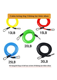 Bộ Dây Cao Su Đàn Hồi Ngũ Sắc Tập Gym Tại Nhà Móc To (Tặng kèm Kìm Bóp Cơ Tay) Bộ Dây Kháng Lực Tập Thể Hình Ngẫu Nhiên Dành Cho Mọi Đối Tượng Dễ Dàng Sử Dụng Có Hướng Dẫn Đi Kèm
