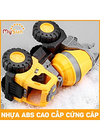 Bộ xe công trình đồ chơi cho bé mô hình xe ô tô cần cẩu máy xúc múc xe ben cở cát xe bồn trộn bê tông đồ chơi