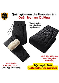 Quần gió lót lông QD2 ấm áp thời trang cho nam, Quần nỉ jogger lót lông QD1 sang trọng và dày dặn D Danido