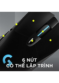 Chuột game không dây Lightspeed RGB Logitech G703 - Cảm biến Hero 25k, tương thích PowerPlay, nhẹ 95g+10g cân tùy chỉnh, pin 60h, PC/Mac - Hàng chính hãng