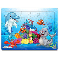 Xếp hình Tia Sáng  Đại dương muôn màu (30 Mảnh Ghép) - Tặng kèm tranh tô màu cho bé