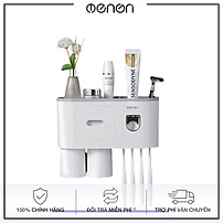 Kệ Nhà Tắm Kèm Nhả Kem Đánh Răng Tự Động 2 Cốc OENON Lắp Đặt Dán Tường - OEKEM
