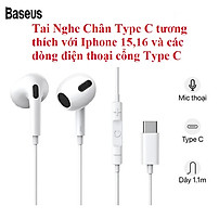 Tai Nghe Có Dây Chân Type C Cho Iphone 15 16 Baseus Encok C17 Cao Cấp Âm Thanh Hay - Hàng chính hãng