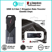 USB Kingston 3.2 Gen 1 DataTraveler Exodia Onyx USB Flash Drive 64G / 128G / 256G - Hàng Chính Hãng