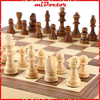 Cờ Vua Gỗ - Cờ Vua Cao Cấp Rộng 29cm*29cm - Đồ Chơi Bằng Gỗ Tự Nhiên Chính Hãng miDoctor