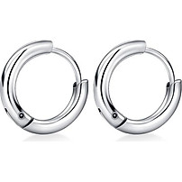 Bông tai nam inox khuyên tròn 12mm BT233 - 2 chiếc