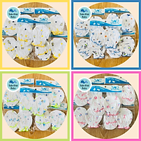 Combo 5 đôi bao tay, bao chân, phụ kiên thời trang sơ sinh 100% cotton, mềm, mịn, thoáng mát, giữ ấm cho bé tốt