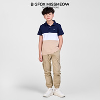 Quần dài kaki bé trai Bigfox Miss Meow size đại, jogger túi hộp, đi học cỡ 5,9,11 tuổi 30kg 40kg