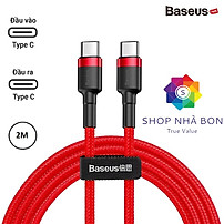 Dây cáp sạc nhanh Type-C dài 2M hiệu Baseus Cafule Type C to Type C PD truyền data tốc độ cao  cho Smartphone / Tablet / Macbook / Laptop Type C Samsung Huawei Oppo Xiaomi Vsmart (3A, 60W, Sạc nhanh PD, Sạc nhanh QC 4.0 Quick Charge) - Hàng nhập khẩu