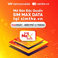 SIM MAX DATA 4G VIETNAMOBILE 6GB/Ngày. Ưu Đãi Trọn Gói 12 Tháng Không Cần Nạp Tiền - Hàng Chính Hãng