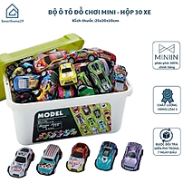 Bộ Ô Tô Đồ Chơi Mini Hộp 30 Xe, Thùng Đựng Có Quai Xách, Nhiều Màu Sắc – Đồ Chơi Phát Triển Kỹ Năng Cho Trẻ Em - HÀNG CHÍNH HÃNG MINIIN