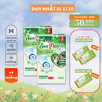 Combo 2 - Tã quần người lớn SunMate siêu mềm mại mới size M18/L16/XL14 + 2 miếng