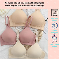 Áo lót cho con bú, áo ngực bầu và sau sinh mở cúc trước tiện lợi. chất liệu cotton co giãn không gọng đệm vừa  chống chảy xệ cho chị em sau sinh