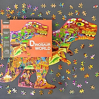Bộ tranh xếp hình ghép hình puzzle Mideer 280 mảnh ghép 04 chủ đề - Thế giới khủng long - Vỏ sò cá heo - Voi khổng lồ và Tê giác