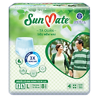 Tã Quần Người Lớn Sunmate Mềm Mại L8 (8 Miếng)