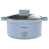 Lẩu điện Sunhouse SHD4528, Công suất 1200W, Dung tích 3.5 lít, Lòng nồi inox phủ chống dính cao cấp, Bảo hành 12 tháng