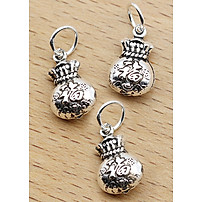 Combo 2 cái charm bạc hình túi tiền treo - Ngọc Quý Gemstones