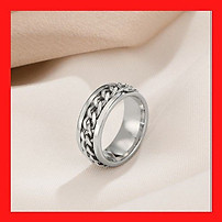 Nhẫn nam titanium vòng xoay không đen không gỉ BHN77