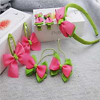 Bộ bờm - nơ kẹp tóc - dây buộc tóc 7 món cho bé gái