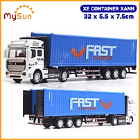 Xe container đồ chơi mô hình xe bồn đầu kéo công ten nơ chở xăng ô tô kim loại cho bé MySun