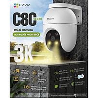 Camera IP Wifi PTZ Ngoài Trời Ezviz C8C Full Color Hồng Ngoại 30 Mét Có Dây Nối Nguồn Dài 1,5M - Hàng Chính Hãng