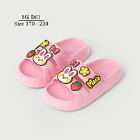 Dép Mario cho bé gái 4 - 12 tuổi thỏ hồng xinh xắn dễ thương đế EVA siêu nhẹ chống trơn trượt thời trang trẻ em mùa hè D61