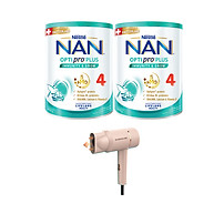 Bộ 2 lon Sữa bột Nestlé NAN OPTIPRO PLUS 4 800g/lon với 5HMO Giúp tiêu hóa tốt