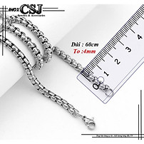 Dây chuyền inox nam kiểu bông dừa khít 4mm đẹp, không đen, không gỉ, chuẩn thời trang