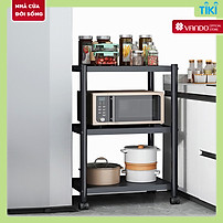Kệ lò vi sóng đa năng Thép Carbon cao cấp Vando, kệ để đồ nhà bếp siêu chịu lực 300kg sơn tĩnh điện chống bong tróc, kệ nhà bếp