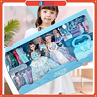 Đồ chơi búp bê Elsa, Set búp bê chi em cỡ lớn, Búp Bê Barbie Công Chúa Elsa Kèm Nhiều Phụ Kiện - Hộp Quà Tặng Bé Gái