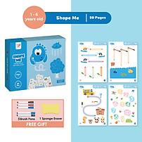 Đồ chơi Giáo dục sớm Thẻ Flashcard thông minh cho bé xóa được, học liệu giáo dục sớm thương hiệu Lalala Baby (Shape Me - Write Me - Math Me - Learn Me)