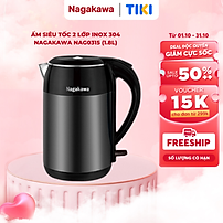 Bình Đun Siêu Tốc 2 Lớp Nagakawa NAG0315 (1.8 Lít) - Hàng Chính Hãng